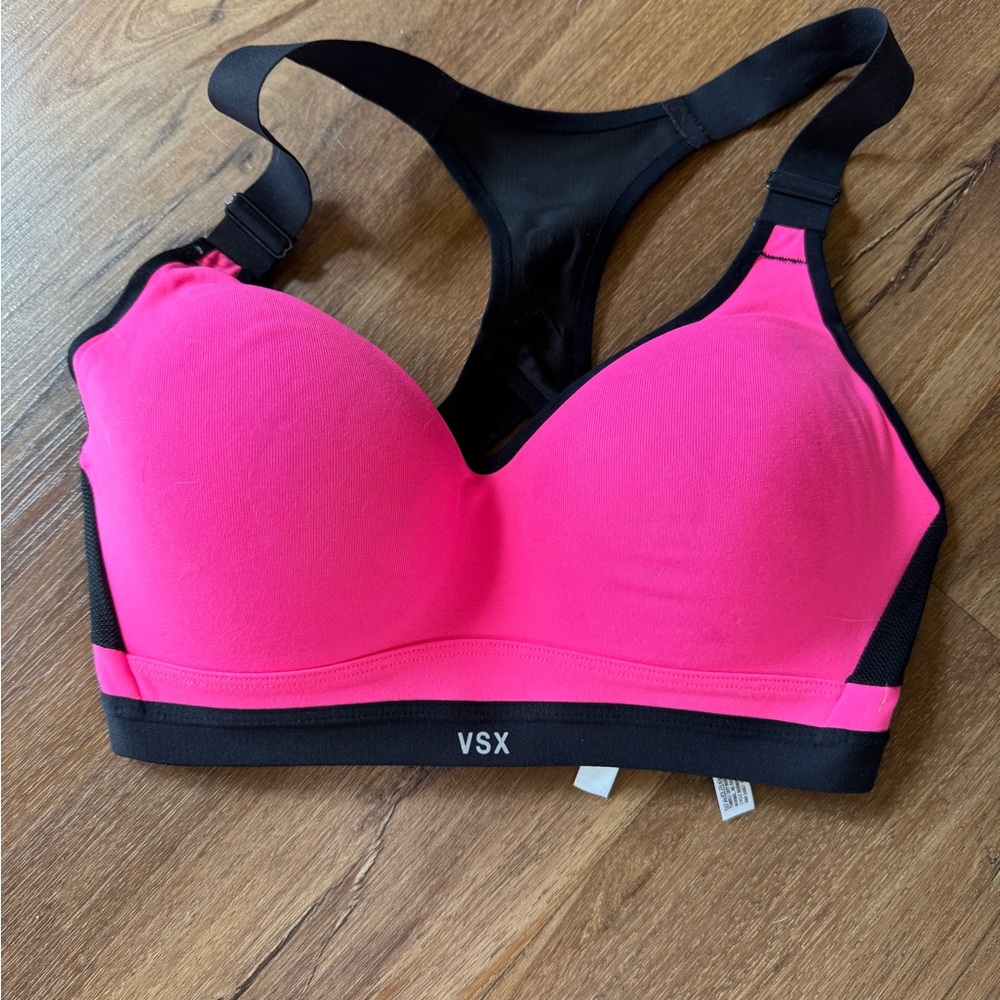 VSX Victorias Secret Pink and Black Sports Bra Size 32DD